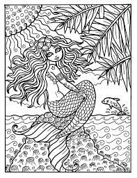 Pin On Mermaid Coloring Pages For Adults