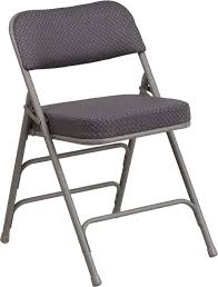 Hercules Series Premium Curved Triple Braced Double Hinged Gray Fabric Upholstered Metal Folding Cha Folding Chair Metal Folding Chairs Padded Folding Chairs