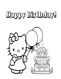 Did you know that hello kitty was born in 1974? Hello Kitty Coloring Page Happy Birthday Coloring Home