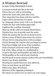A Woman Scorned By Joan Colby From Poetry On Goodreads Goodreads Poetry Poems