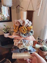 Handmade Pine Wood Scrunchie Holder Three Sizes Handmade Scrunchie Jewelry Holder Stand Diy Holder