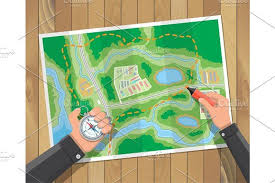 Wooden Table With Paper Map In 2020 Wooden Tables Cartography Paper