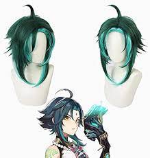 Amazon.com: KBIKO-zxl Genshin Impact Cosplay Wig Doujin peripheral  Synthetic Hair for Men Women Halloween Party + free wig cap (Xiao) :  Everything Else