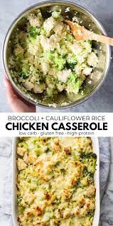 Broccoli Cauliflower Rice Chicken Casserole Recipe In 2020 Healthy Casserole Recipes Chicken Recipes Casserole Chicken Casserole Recipes Healthy