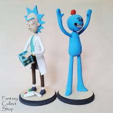 Rick And Mr Meeseeks Figurines Rick And Morty Figurine Rick Etsy In 2020 Steampunk Dolls Rick And Morty Custom Figurines