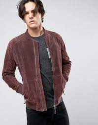 Esprit Suede Bomber Jacket In Bordeaux Suede Bomber Suede Bomber Jacket Bomber Jacket