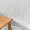Marble herringbone shower floor tile. 3