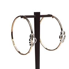Free shipping on orders over $25 shipped by amazon Cloudy Rose Gold Hoop Earrings With White Diamond Cloud For Women Djihan