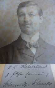 Maler Ernst Hugo SCHMIDT (1863-1899), Freund Gerhart Hauptmann: Signiertes  Foto