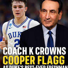 I pledge allegiance to Cooper Flagg Of the Duke Blue Devils And to the NCAA  for which they play One team under Scheyer Unbeatable With points and  victories for all.
