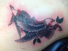 Sailor Jerry Eagle tattoo cover up of a shitty tattoo. By Jymi Zez Shores