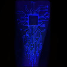 Guys Glowing Computer Chip Black Light Uv Ink Tattoo Design Dark Tattoos For Men Dark Tattoo Tattoos For Guys
