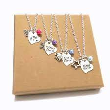 Sister Necklace Set Personalised Sister Necklaces Set Of 3 Sister Necklace Set Of 4 Sister N Personalized Sister Necklace Sister Jewelry Sister Necklace Set