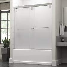 Delta Lyndall 60 X 59 1 4 In Frameless Mod Soft Close Sliding Bathtub Door In Chrome With 3 8 In 10mm Niebla Glass Sd3442365 The Home Depot Tub Doors Bathtub Doors Full Bathroom Remodel
