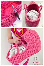 Crochet Cradle Basket Baby Carrier Free Crochet Pattern Video