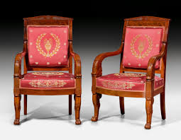 Pair Of Armchairs Aux Pattes De Lion Empire In The Style Of P A Bellange Pierre Antoine Bellange 1758 Paris 1827 Par Empire Style Side Chairs Armchair