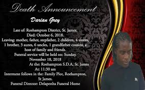 6,209 likes · 208 talking about this. Death Announcement Darian Grey Delapenha Funeral Home Facebook