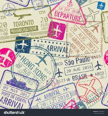 Vector Seamless Pattern With Passport Visa Stamps Background With Immigration Stamp And Travel Visa Illustration Sellos Pasaporte Sellos Marcos Para Texto