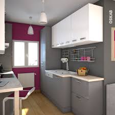 Cuisine Gain De Place Grise Et Blanche Moderne Finition Brillante Mur Fuchsia Pour Dynamiser La Pie Cuisine Moderne Blanche Decoration Cuisine Placard Cuisine