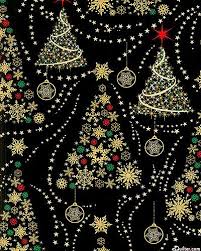 Black And Gold Christmas Decorations Equilter Golden Christmas Sparkling Trees Black Gold Fabric Tree Christmas Paper Holiday Fabric