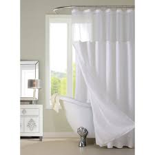 Dainty Home Hotel Complete 72 In White Textured Waffle Shower Curtain With Detachable Liner Cscdlwh The Home Depot Hotel Shower Curtain White Shower Curtain Fabric Shower Curtains