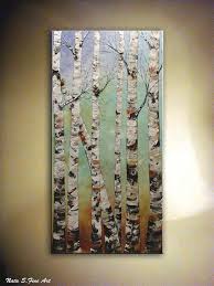 Birch Tree Wall Art Canvas Original Birch Tree Painting Rolled Canvas Print Wall Art Etsy Birch Tree Painting Tree Painting Canvas Birches Painting