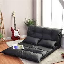 【fully foldable and easy for storage】the backrest of our lazy sofa chair can be folded in a very space saving position. Costway Double Folding Sofa Bed With 2 Pillows 5 Position Adjustable Lounger Sleeper Seat Chair Protable Lazy Couch Pu Leather Large Guest Bed For Home Bedroom Living Room Office Indoor Buy Online In