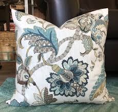 Farmhouse Floral Decorative Pillow Cover Rustic Blue Brown Etsy In 2020 Floral Decor Pillows Decorative Pillow Covers Pillows