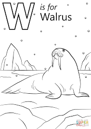 W Is For Walrus Coloring Page Free Printable Coloring Pages Abc Coloring Pages Alphabet Coloring Pages Abc Coloring