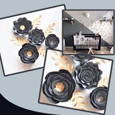 12 sheets of 13×20 tissue paper (per flower) cut with scalloped edges, floral wire and fabric or paper leaves. Black Gold Rose Diy Paper Flowers Leaves Set For Nursery Wall Deco Boys Room Living Room Decoration Baby Shower Video Tutorials Artificial Dried Flowers Aliexpress