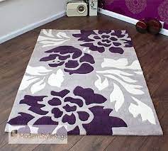 Grey Purple And Cream Modern New Luxury Rug 2 Sizes Luxury Rug Purple Rug Modern Rugs Uk