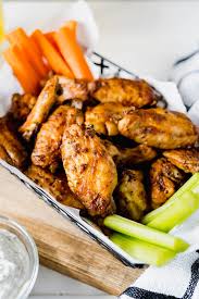 Mild hot sauce (traditionally frank's redhot or try a spicy hot sauce of your choice), melted butter. Spicy Oven Baked Chicken Wings