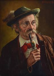 Sold at Auction: Walter (1882) Roessler, WALTER ROESSLER PAINTING OF  GENTLEMAN SMOKING PIPE