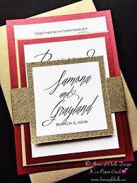 Red And Gold Glitter Wedding Invitation Elegant Wedding Invitation Simple We Glitter Wedding Invitations Wedding Ceremony Invitations Seashell Wedding Invite