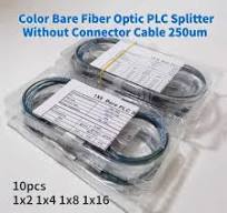 1x2, 1x4, 1x8, 1x16 Mini Blockless Color Bare Fiber Optic PLC Splitter  (250μm)