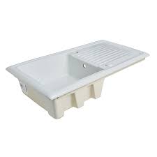 Ceramic sinks are often chosen for their traditional looks, and as such they are more commonly found in more classical and traditionally styled kitchens. Cooke Lewis Burbank Gloss White Ceramic 1 Bowl Sink Drainer Diy At B Q