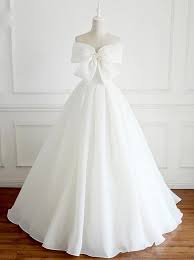 Modern Wedding Dress With Cute Bowknot Cheap Bridal Ball Gown Ow389 Bridal Ball Gown Strapless Prom Dresses Modern Wedding Dress
