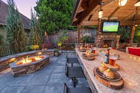 Joape, fanimation, mist works, macroair, cajun kooling Outdoor Kitchen Bar Paradise Restored Landscaping