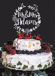 Personalised Wedding Cake Topper Mr And Mrs Wreath Cake Topper With Last Name Custom Diy Wedding Cake Topper Personalized Wedding Cake Toppers Diy Wedding Cake