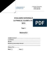 Joi, 20 mai, elevii vor susține proba la limba maternă, potrivit calendarului oficial de evaluare națională. Test 1 Subiecte Matematica Evaluarea Nationala De La Finalul Clasei A Iv A