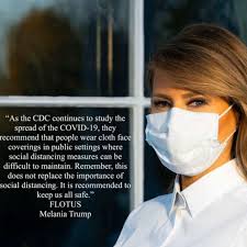 Melania Trump tweets photo of herself wearing mask to encourage ...