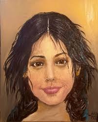 Self-portrait oil painting