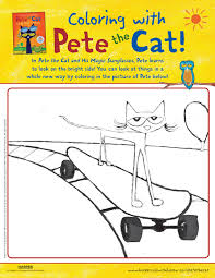 Cat colouring pages activity village. Pete The Cat And His Magic Sunglasses Coloring Activity