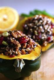Wild Rice Stuffed Squash Veggie Dishes Vegetarian Dishes Acorn Squash Recipes