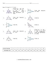 To put it simply, the midsegment essentially divides the two sides. Mid Segment Of A Triangle Worksheet For 10th 11th Grade Lesson Planet