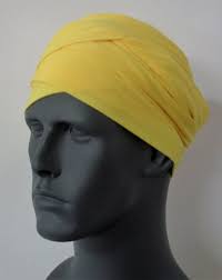 Men Yellow Ez Pz Turban Wrap For Short Hair Or Bald Head One Size Ready Wraps Stretch Turban Bald Head Short Hair Styles Bald Heads