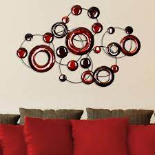 Stratton Home Decor Red Metallic Circles Decorative Mirror Wall Decor Spc 940 The Home Depot Plate Wall Decor Stratton Home Decor Mirror Wall Decor