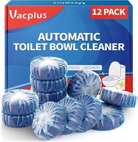 Vacplus Automatic Toilet Bowl Cleaner Tablets(12 Pack), Bathroom Toilet Tank Cleaner,Toilet Blue Clean Bubbles, Long-Lasting,Mild Lemon Scent,Fresh Air and No Pungent Odor : Amazon.in: Health & Personal Care