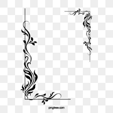 At the other end of the spectrum from the simple rose side border, is this full border with flower and leaf grouping. Black Menu Pattern Border Background Flower Border Clipart Flower Line Drawings Simple Line Drawings