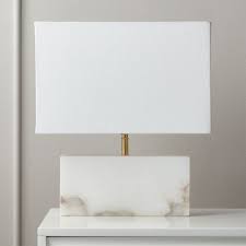 White Alabaster Rectangle Table Lamp Reviews Cb2 In 2020 Table Lamp Room Lamp Lamps Living Room